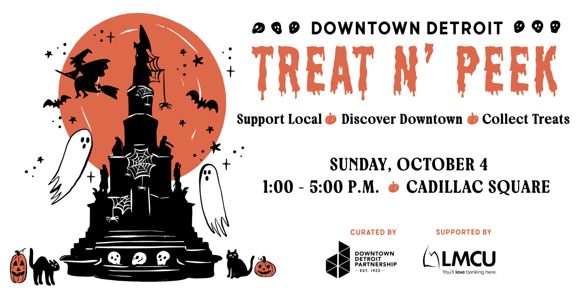 Artwork published for Downtown Detroit Treat n’ Peek supported by Lake Michigan Credit Union