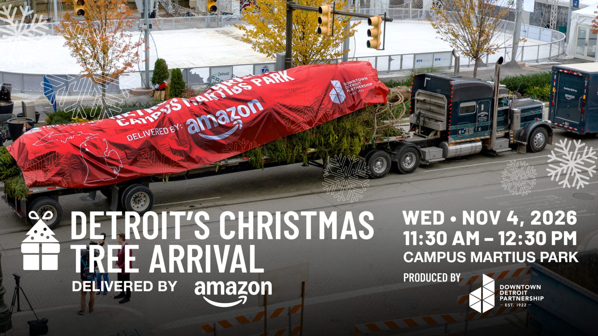Artwork published for Detroit’s Christmas Tree Arrival presented by Amazon